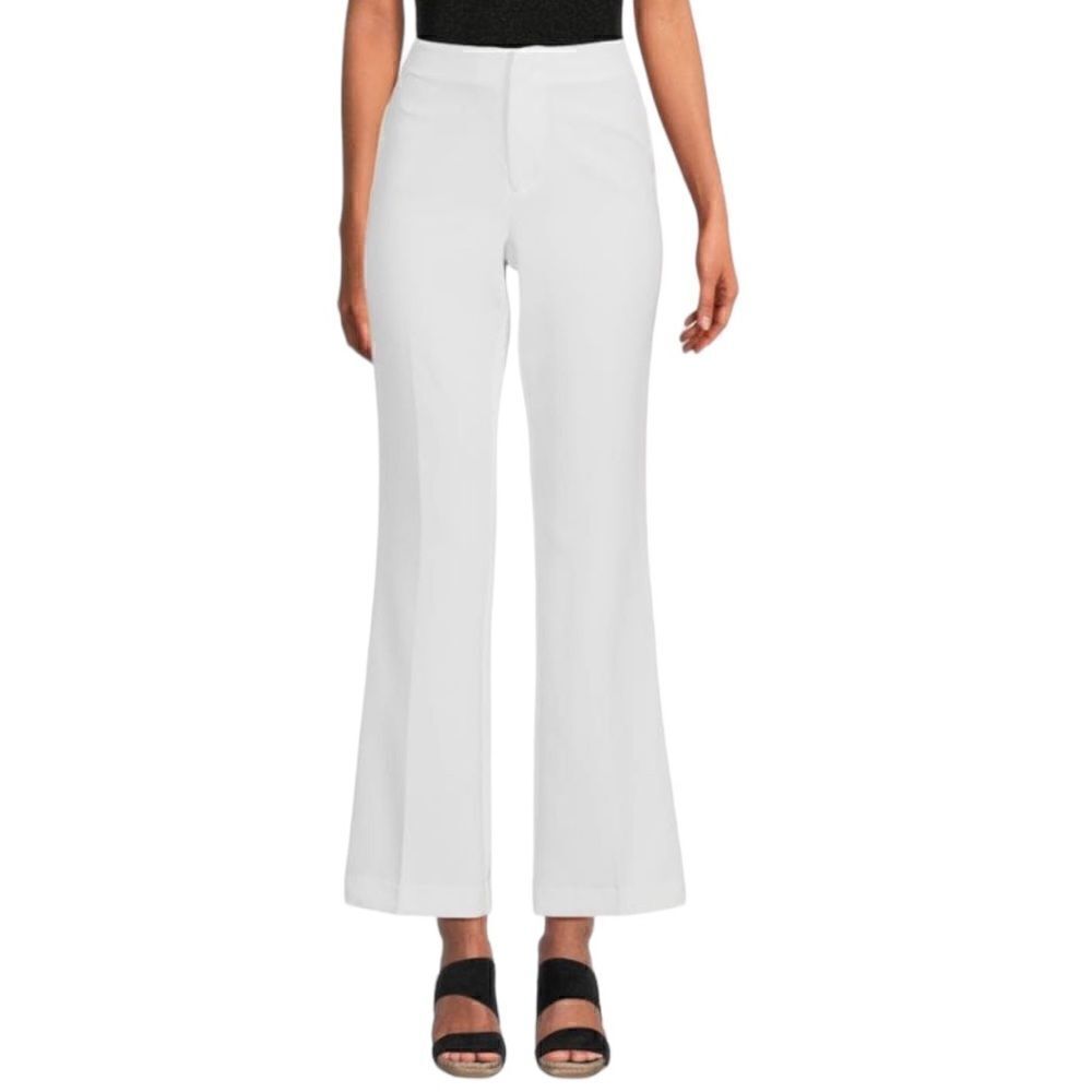 Ecru Women’s Lafayette High Rise Flare Pants in the Size 12 in Off White Color